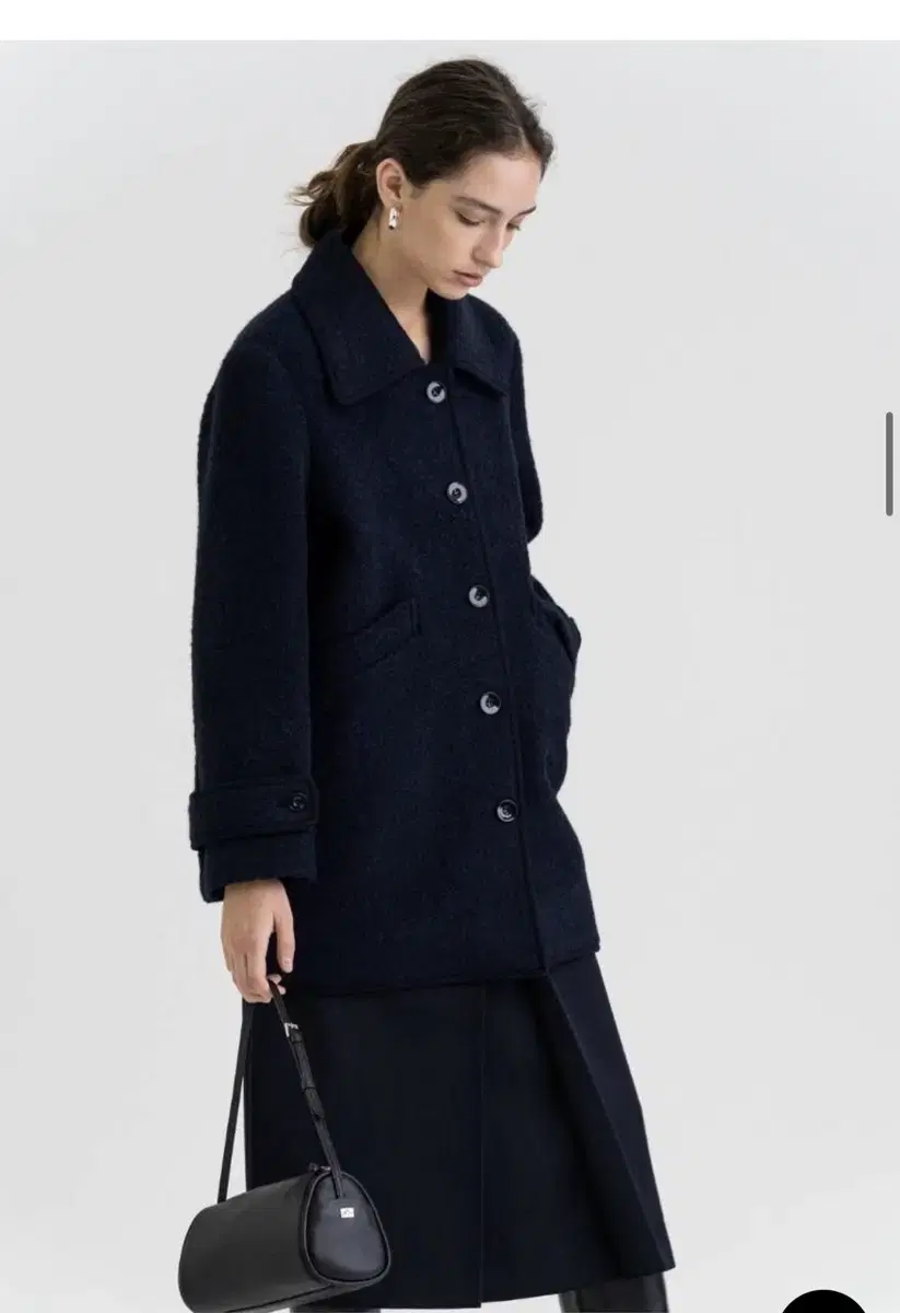 킨더살몬 Woolly Half Coat Navy